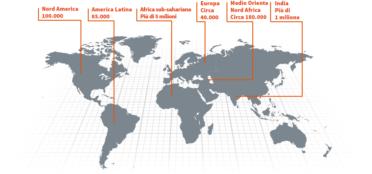 Mappa della prevalenza dell’anemia falciforme in tutto il mondo